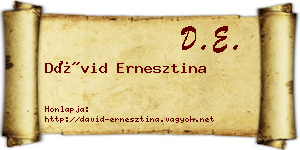 Dávid Ernesztina névjegykártya